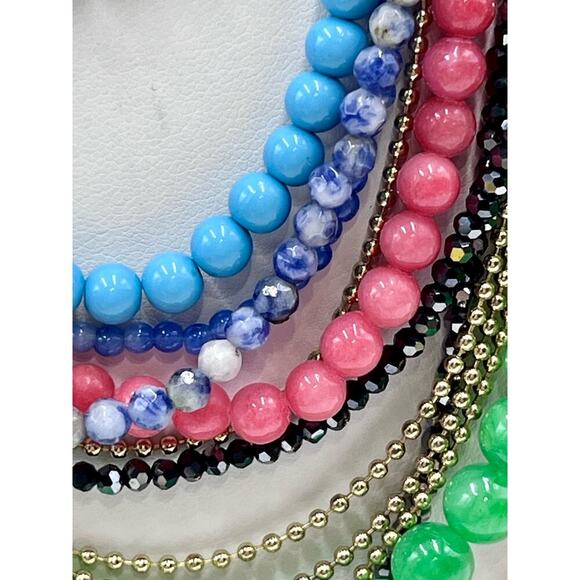 Stella & Dot Zahara Multi-
Strand/Color Semi Precious Bib Layered Necklace - Picture 6 of 16